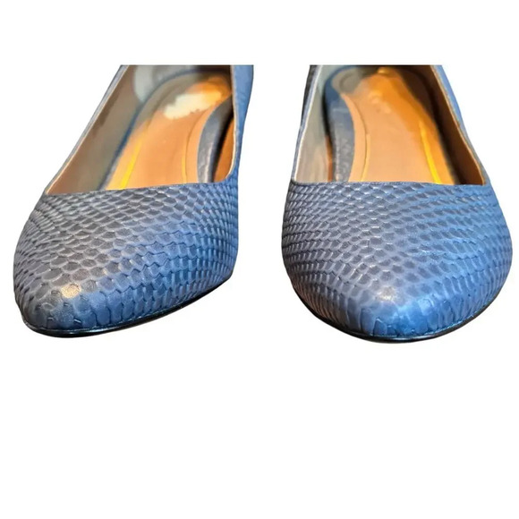 Vionic 8 blue croc embossed comfort pump 2in heel classic updated unique - Picture 3 of 9